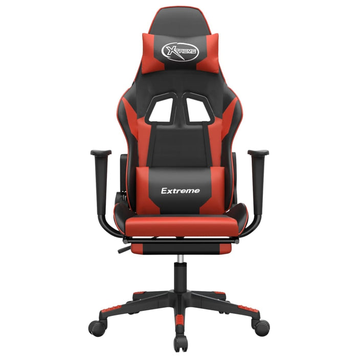 Sedia da Gaming Massaggio Poggiapiedi Nero e Rosso Similpelle cod mxl 61066