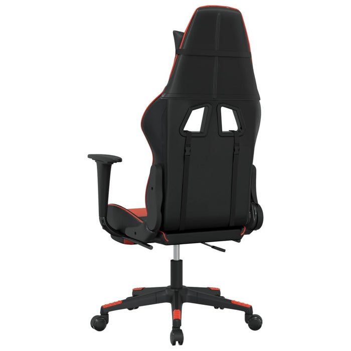 Sedia da Gaming Massaggio Poggiapiedi Nero e Rosso Similpelle cod mxl 61066