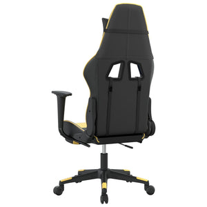 Sedia da Gaming Massaggiante Poggiapiedi Nero e Oro Similpelle 345459