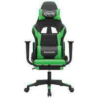 Sedia da Gaming Massaggio Poggiapiedi Nero e Verde Similpelle cod mxl 61068