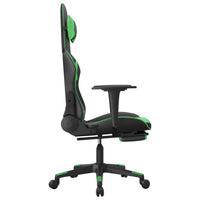 Sedia da Gaming Massaggio Poggiapiedi Nero e Verde Similpelle cod mxl 61068