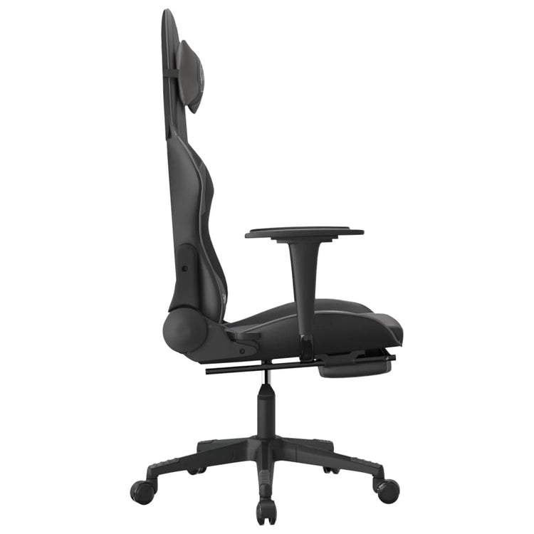 Sedia da Gaming Massaggio Poggiapiedi Nero e Grigio Similpelle 345461