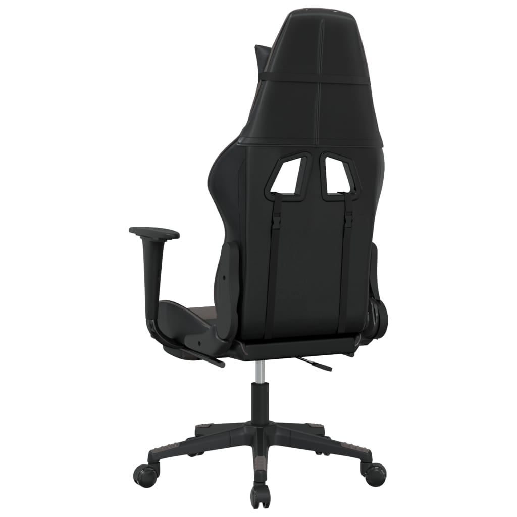 Sedia da Gaming Massaggio Poggiapiedi Nero e Grigio Similpelle 345461