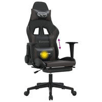 Sedia da Gaming Massaggio Poggiapiedi Nero e Grigio Similpelle 345461