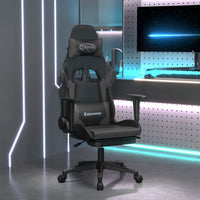 Sedia da Gaming Massaggio Poggiapiedi Nero e Grigio Similpelle 345461