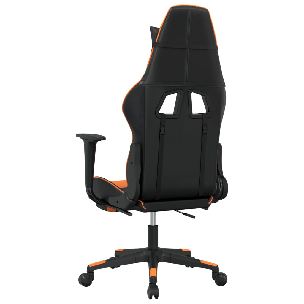 Sedia Gaming Massaggio Poggiapiedi Nero e Arancione Similpelle 345463