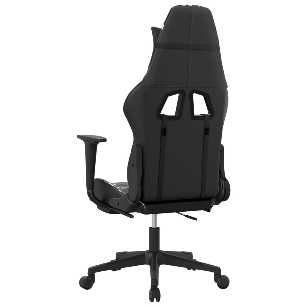 Sedia Gaming Massaggio Poggiapiedi Nero e Mimetico Similpelle cod mxl 64859