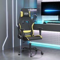 Sedia da Gaming Nero e Verde Chiaro in Tessuto 345475