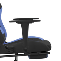 Sedia da Gaming Massaggio e Poggiapiedi in Tessuto Nero e Blu cod mxl 67516