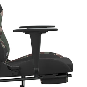 Sedia da Gaming Massaggi Poggiapiedi Nero e Mimetico in Tessuto 345490