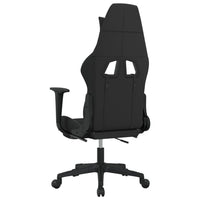 Sedia da Gaming Massaggio e Poggiapiedi Nero e Grigio Tessuto cod mxl 67193