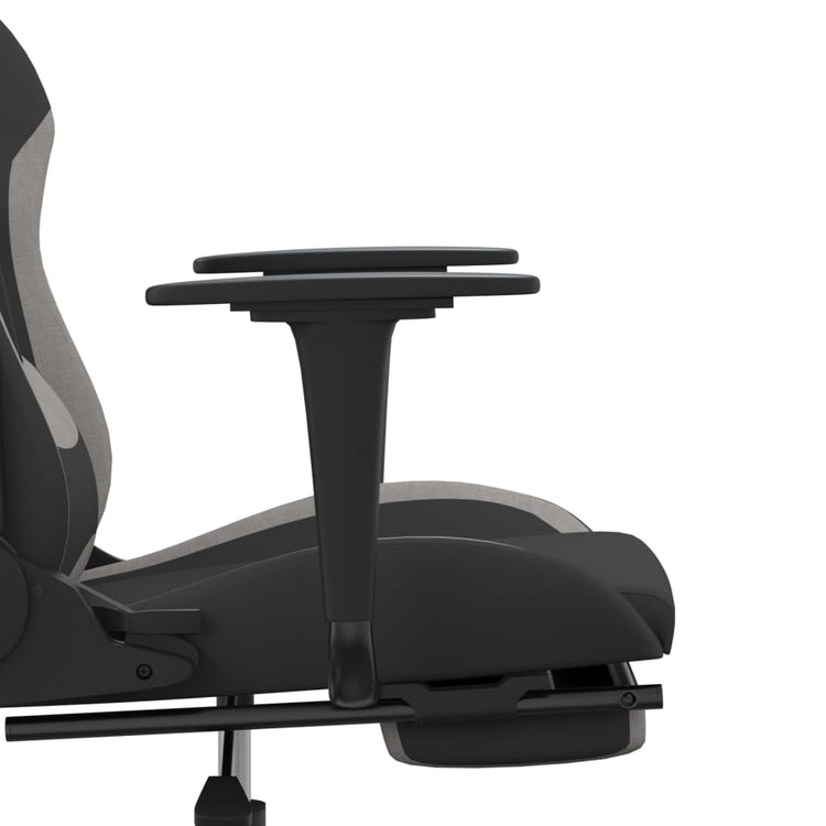 Sedia da Gaming Massaggio e Poggiapiedi Nero e Grigio Tessuto cod mxl 67193