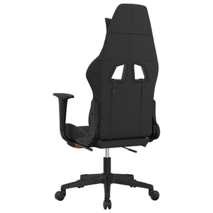 Sedia da Gaming Massaggi e Poggiapiedi Tessuto Nero e Arancione 345505