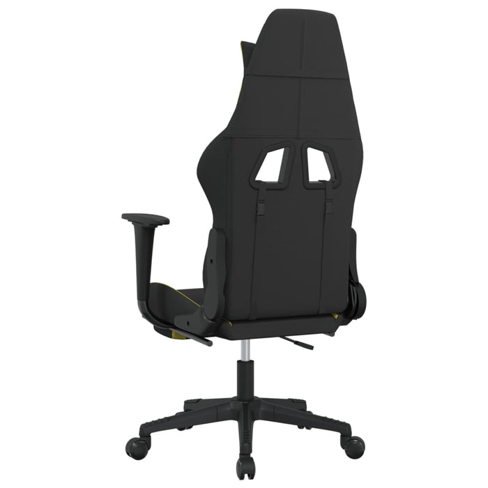 Sedia da Gaming Massaggio e Poggiapiedi Nero e Verde Chiaro cod mxl 61036