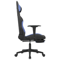 Sedia da Gaming Massaggio e Poggiapiedi in Tessuto Nero e Blu cod mxl 77104