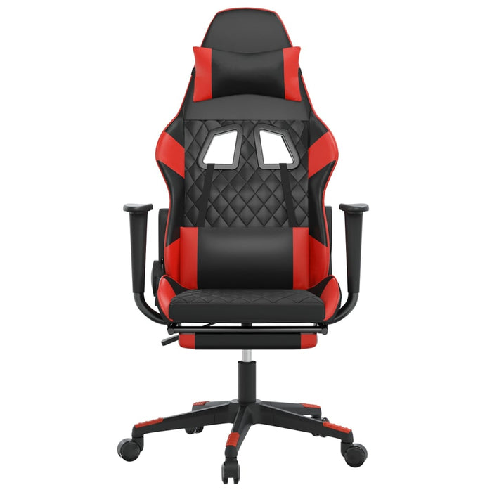 Sedia da Gaming Massaggio Poggiapiedi Nero e Rosso Similpelle cod mxl 69760