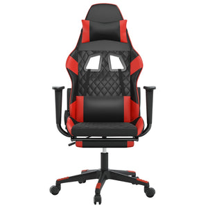 Sedia da Gaming Massaggio Poggiapiedi Nero e Rosso Similpelle 345523