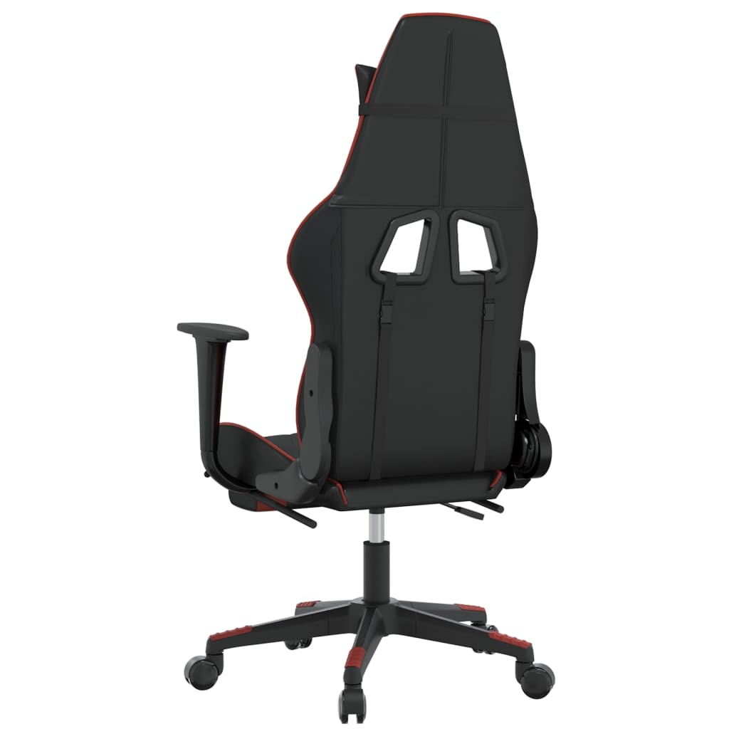 Sedia da Gaming Massaggio Poggiapiedi Nero e Rosso Similpelle cod mxl 69760