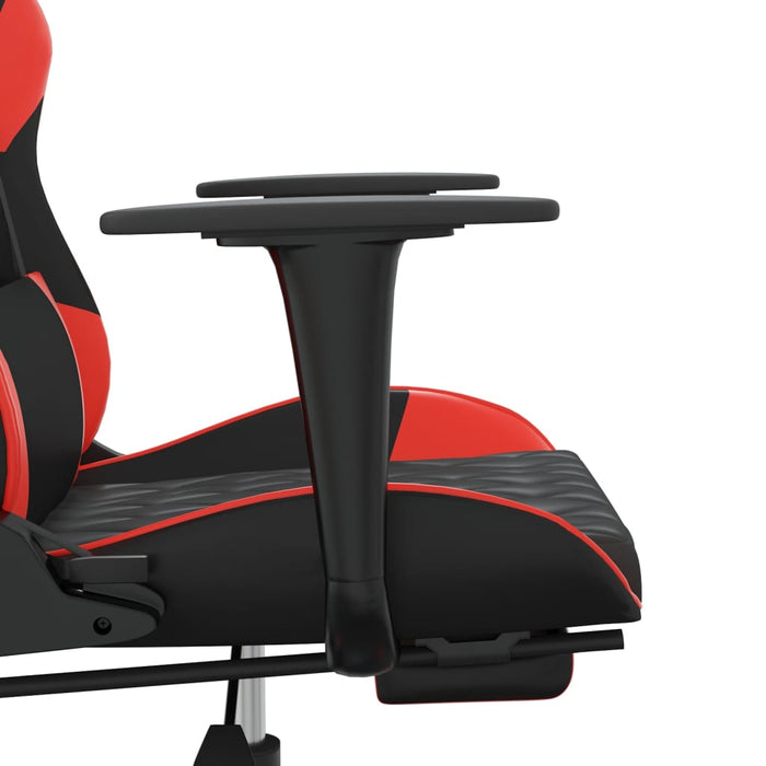 Sedia da Gaming Massaggio Poggiapiedi Nero e Rosso Similpelle cod mxl 69760