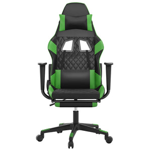 Sedia da Gaming Massaggio Poggiapiedi Nero e Verde Similpelle 345525