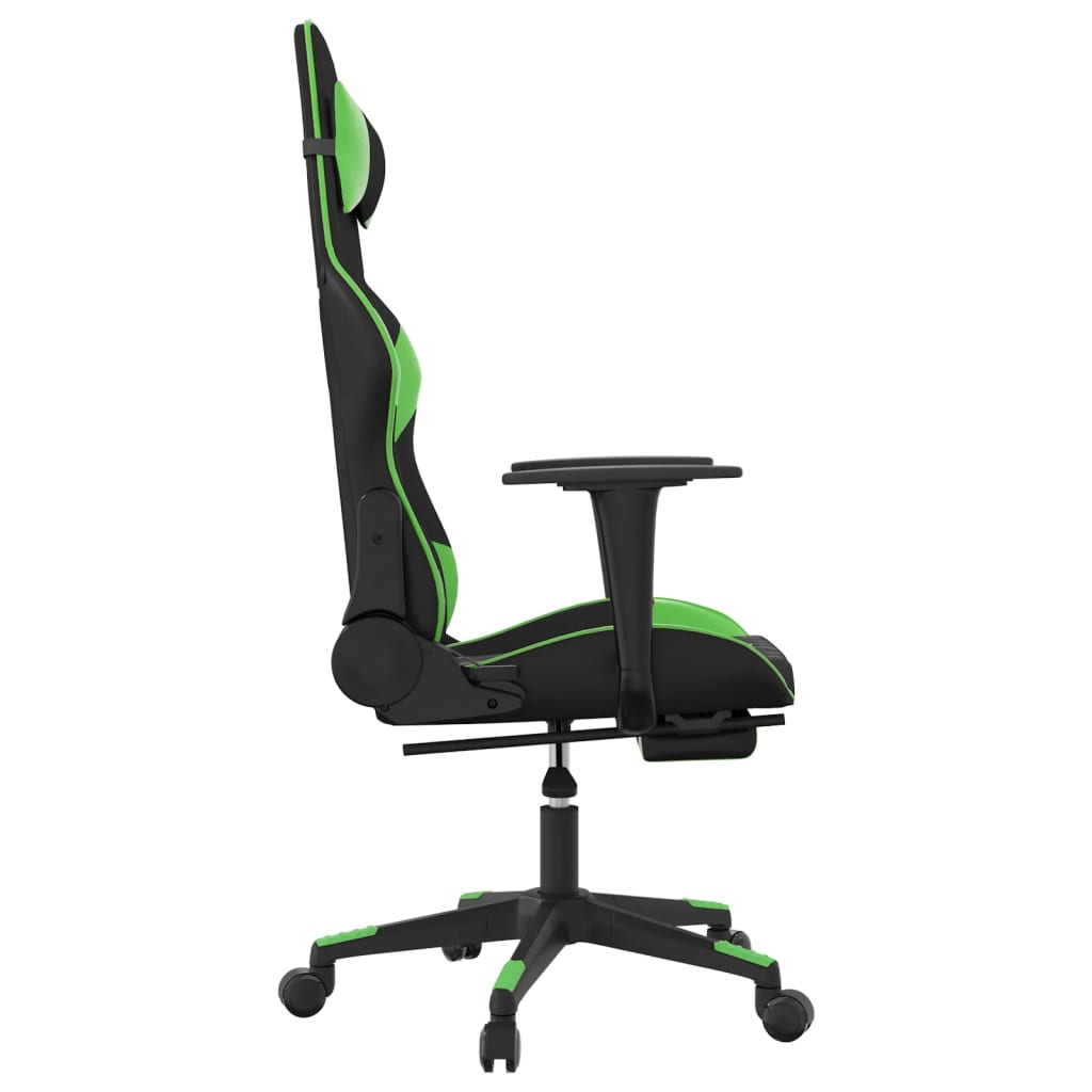 Sedia da Gaming Massaggio Poggiapiedi Nero e Verde Similpelle 345525