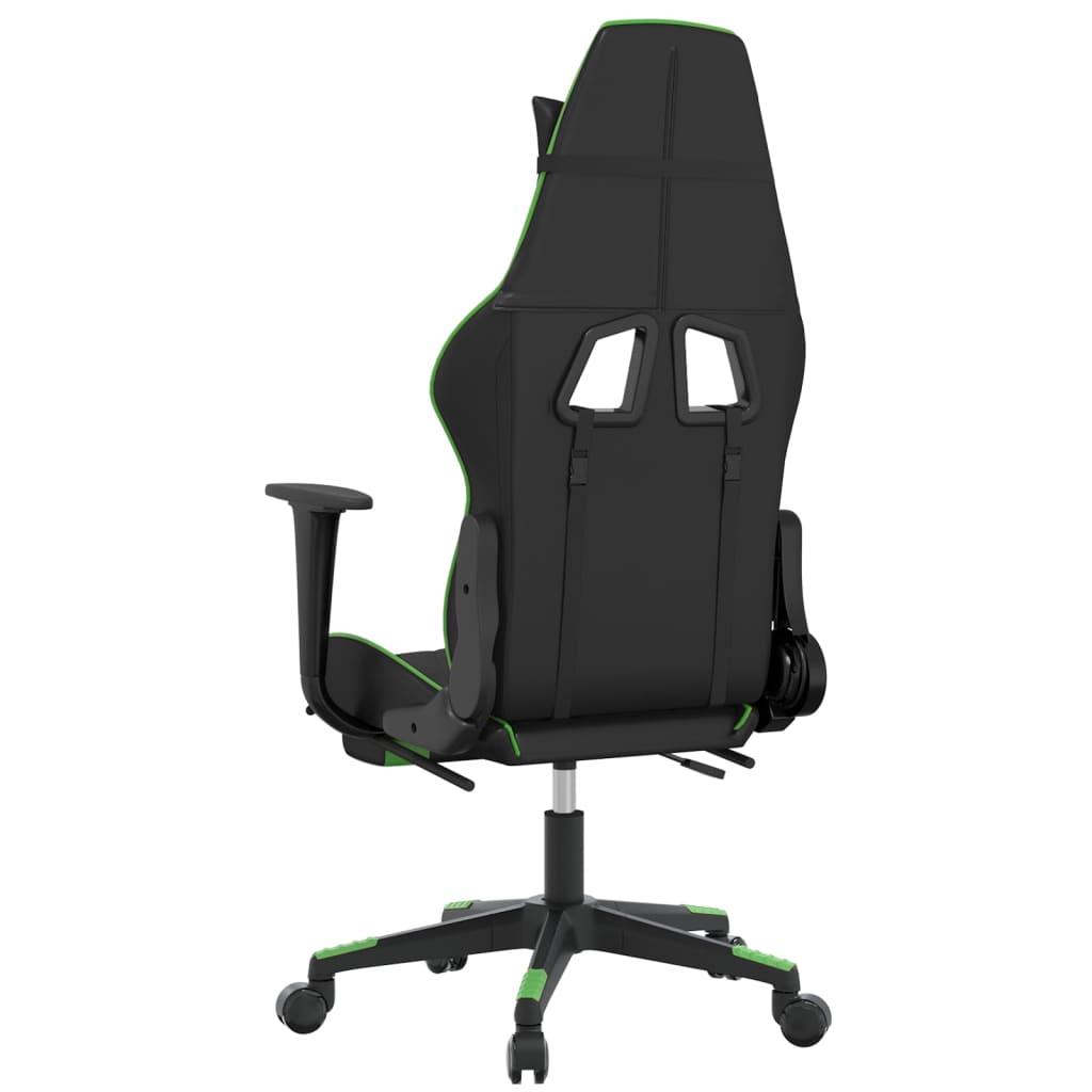 Sedia da Gaming Massaggio Poggiapiedi Nero e Verde Similpelle 345525