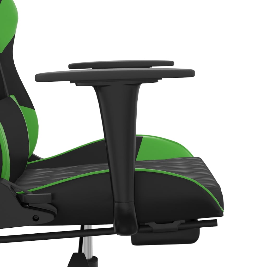 Sedia da Gaming Massaggio Poggiapiedi Nero e Verde Similpelle 345525