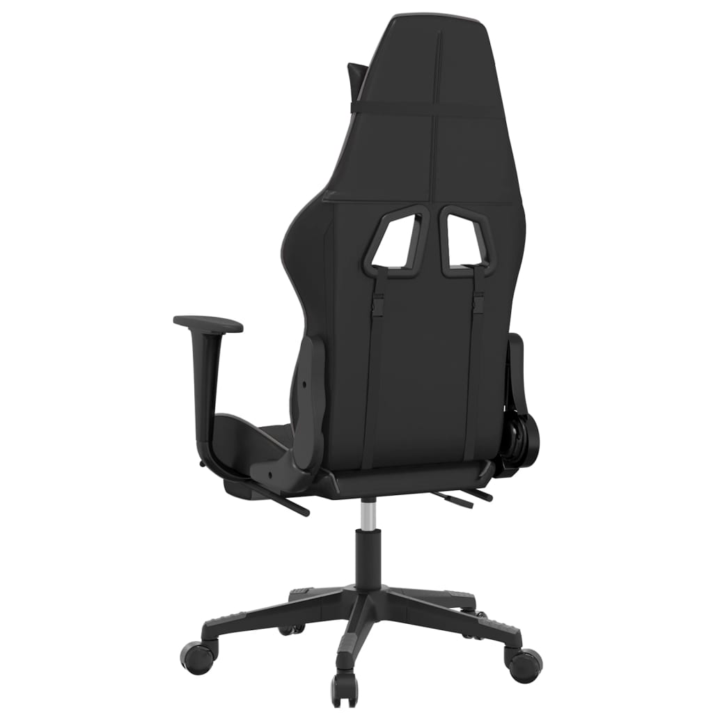 Sedia da Gaming Massaggio Poggiapiedi Nero e Grigio Similpelle 345526