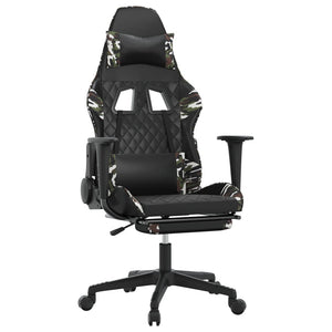 Sedia Gaming Massaggio Poggiapiedi Nero e Mimetico Similpelle cod mxl 73351