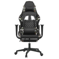 Sedia Gaming Massaggio Poggiapiedi Nero e Mimetico Similpelle cod mxl 73351