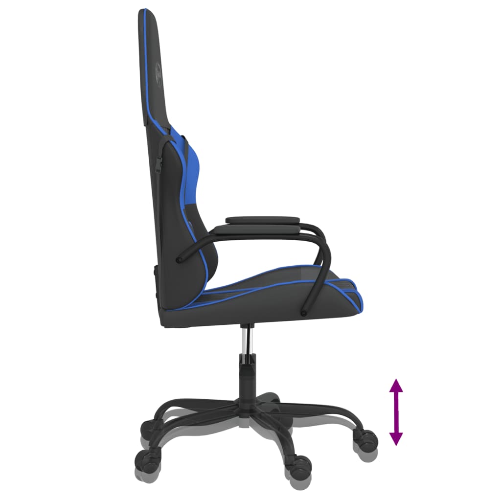 Sedia da Gaming Massaggiante Nero e Blu in Similpelle 345533