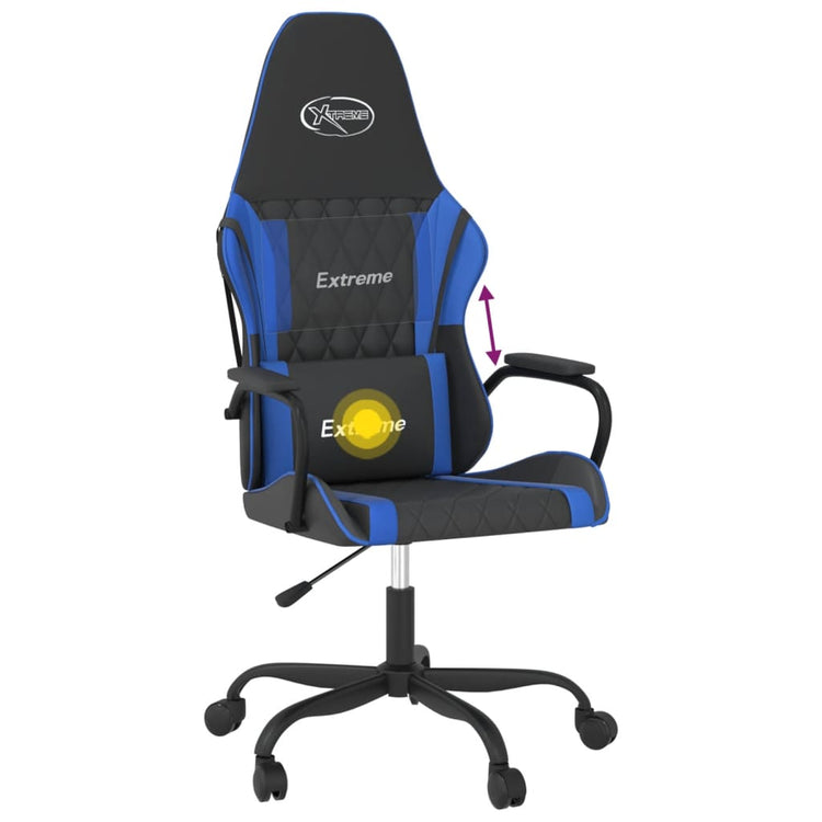 Sedia da Gaming Massaggiante Nero e Blu in Similpelle 345533