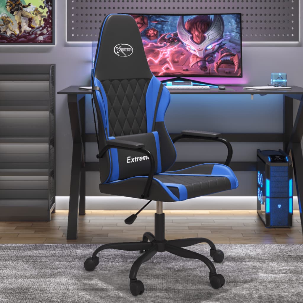 Sedia da Gaming Massaggiante Nero e Blu in Similpellecod mxl 85343