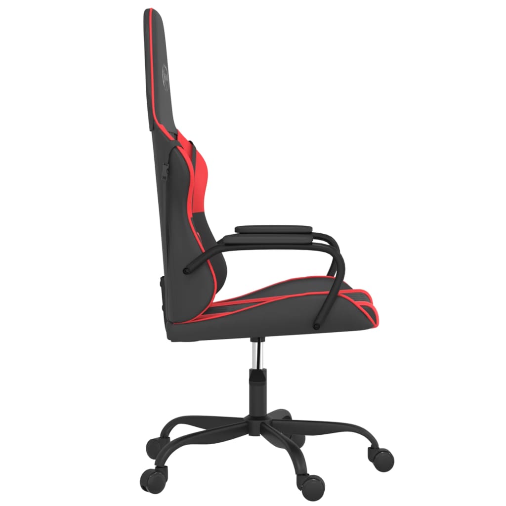 Sedia da Gaming Massaggiante Rosso e Nero in Similpelle 345534