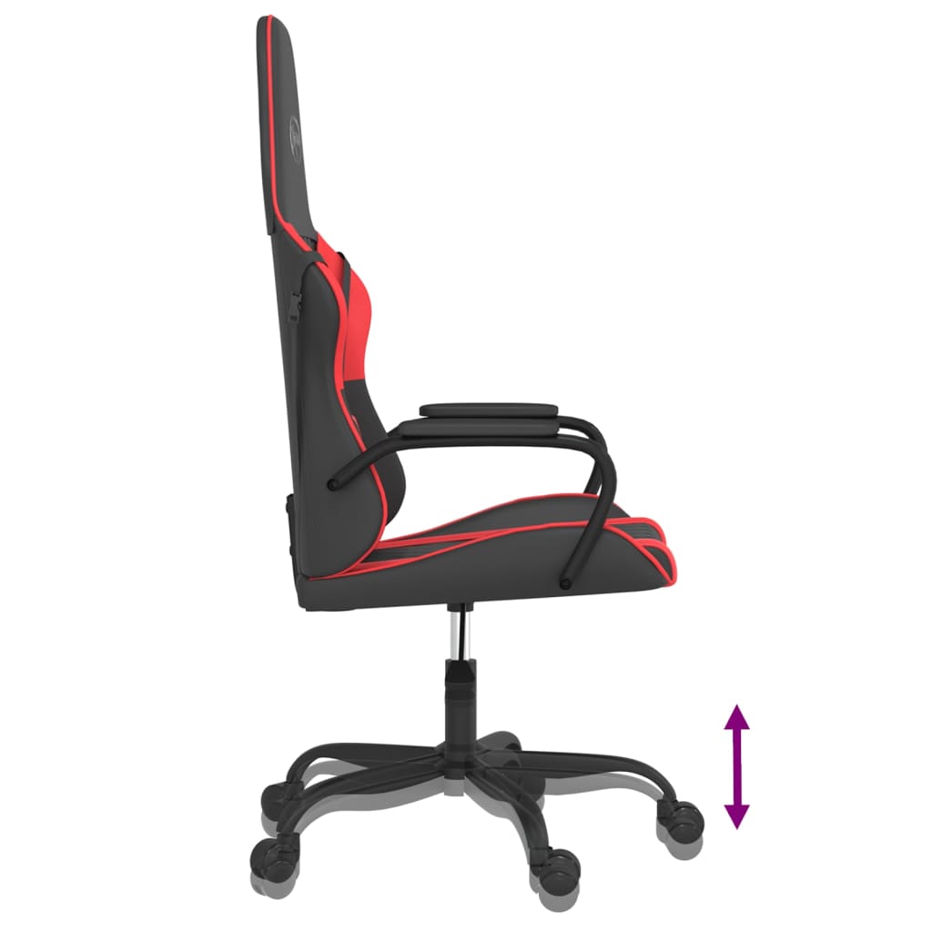 Sedia da Gaming Massaggiante Rosso e Nero in Similpelle 345534