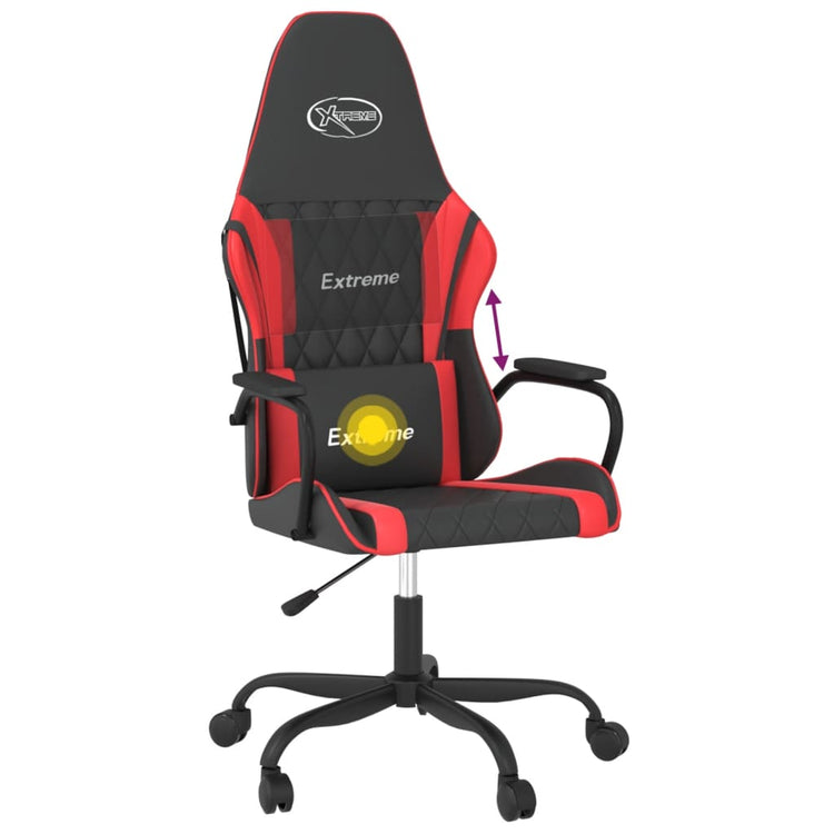 Sedia da Gaming Massaggiante Rosso e Nero in Similpelle 345534