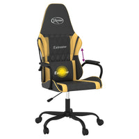 Sedia da Gaming Massaggiante Nero e Oro in Similpelle 345535