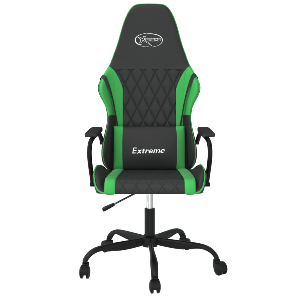 Sedia da Gaming Massaggiante Nero e Verde in Similpelle 345536