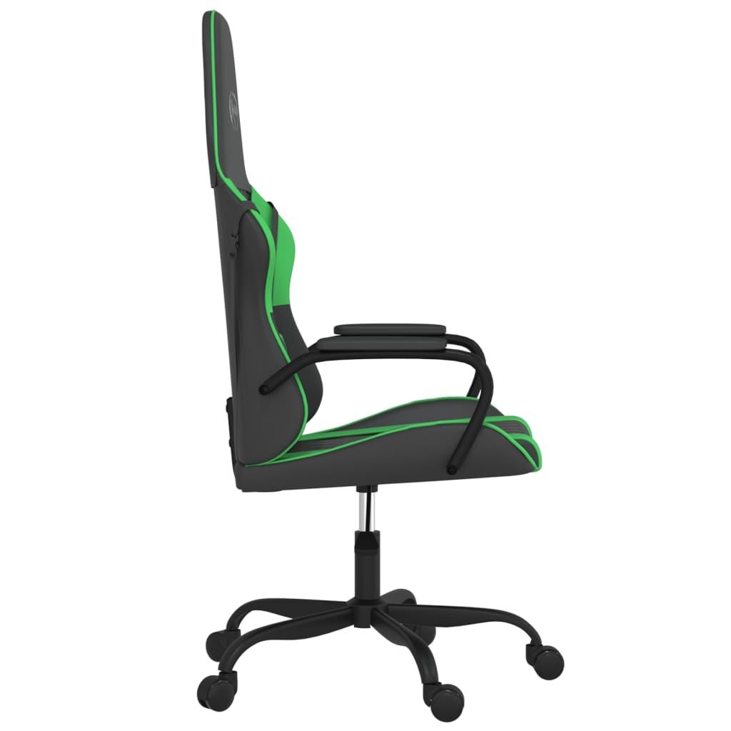 Sedia da Gaming Massaggiante Nero e Verde in Similpelle 345536