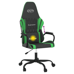 Sedia da Gaming Massaggiante Nero e Verde in Similpelle 345536