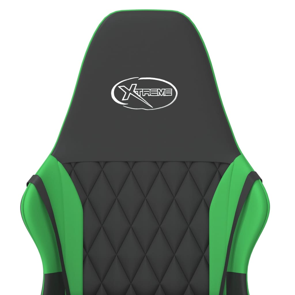 Sedia da Gaming Massaggiante Nero e Verde in Similpelle 345536