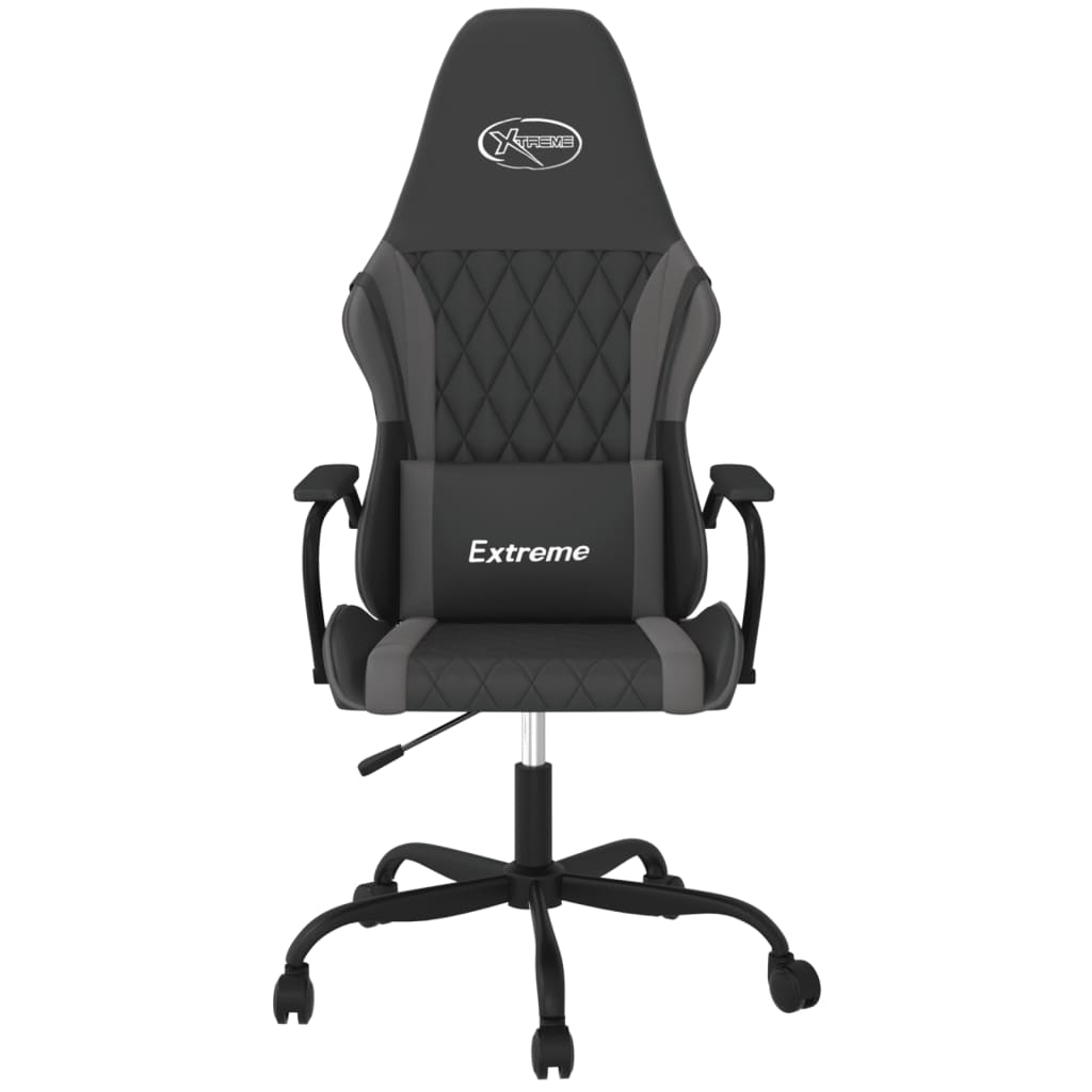 Sedia da Gaming Massaggiante Nero e Grigio in Similpelle 345537