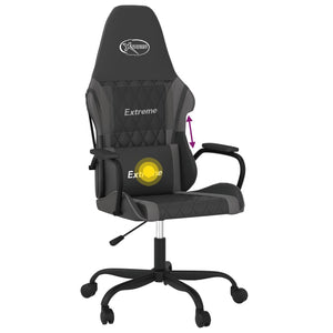 Sedia da Gaming Massaggiante Nero e Grigio in Similpelle 345537