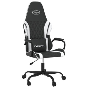 Sedia da Gaming Massaggiante Nera e Bianca in Similpelle 345538