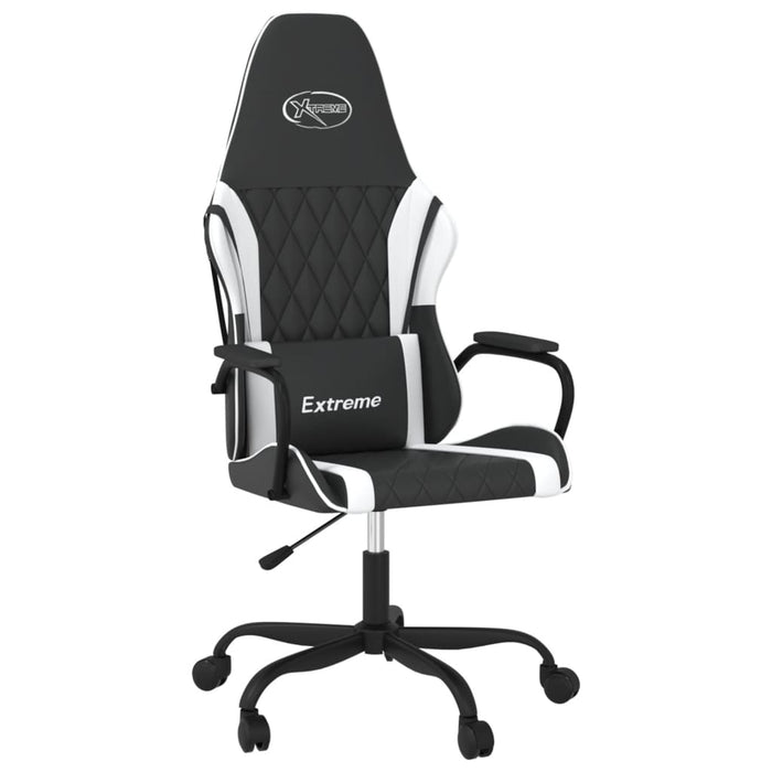 Sedia da Gaming Massaggiante Nera e Bianca in Similpelle 345538