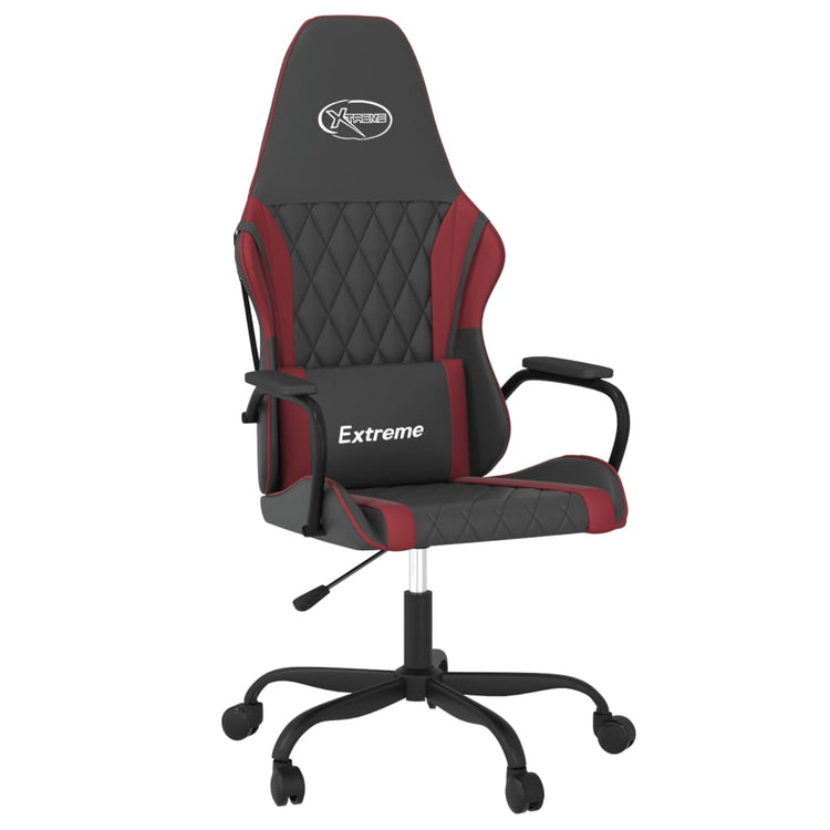 Sedia Gaming Massaggio Nero e Rosso Vino in Similpelle 345540