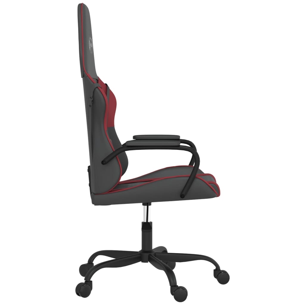 Sedia Gaming Massaggio Nero e Rosso Vino in Similpelle 345540