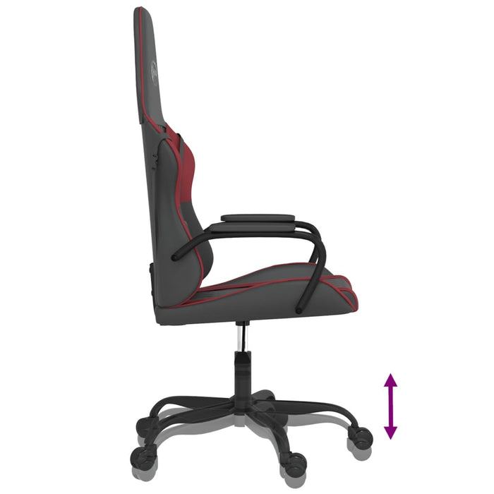 Sedia Gaming Massaggio Nero e Rosso Vino in Similpelle 345540