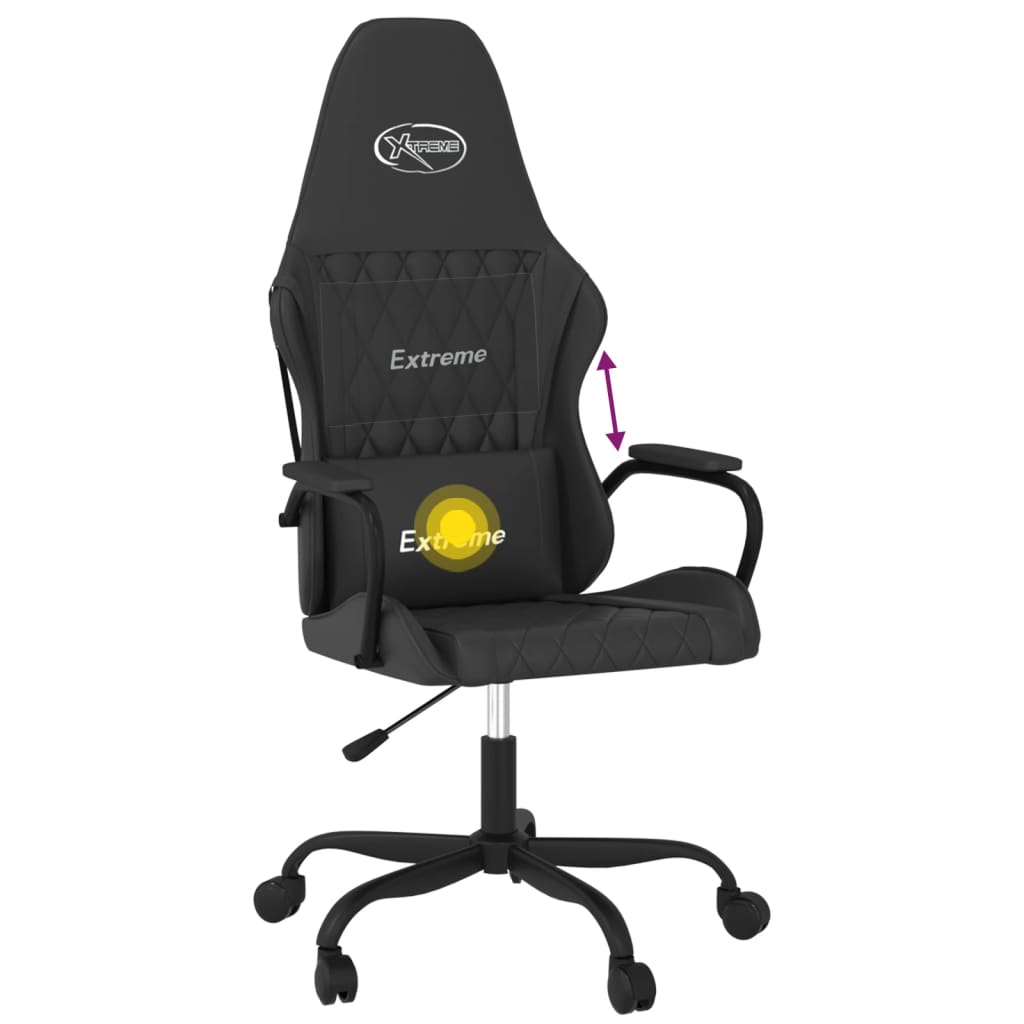 Sedia da Gaming Massaggiante Nera in Similpelle 345541