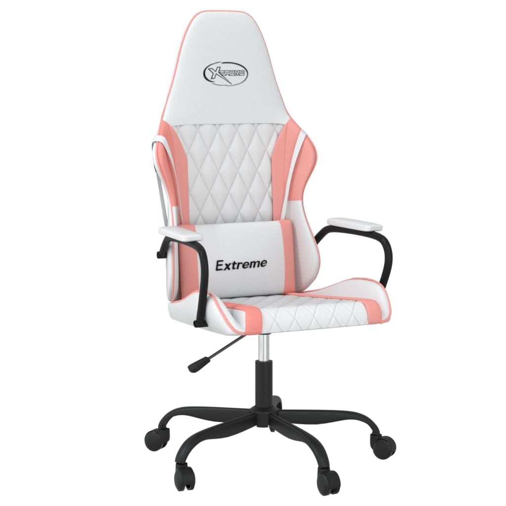 Sedia da Gaming Massaggiante Bianco e Rosa in Similpellecod mxl 119368